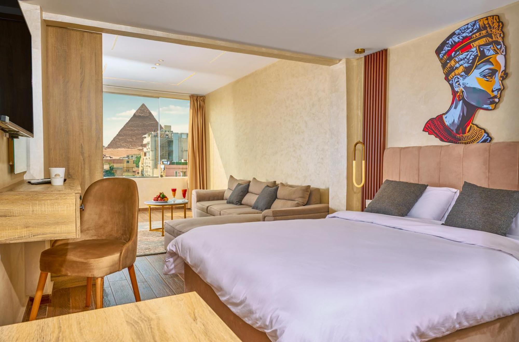 Cleopatra Tower Pyramid View Hotell Kafret el-Gabal Exteriör bild